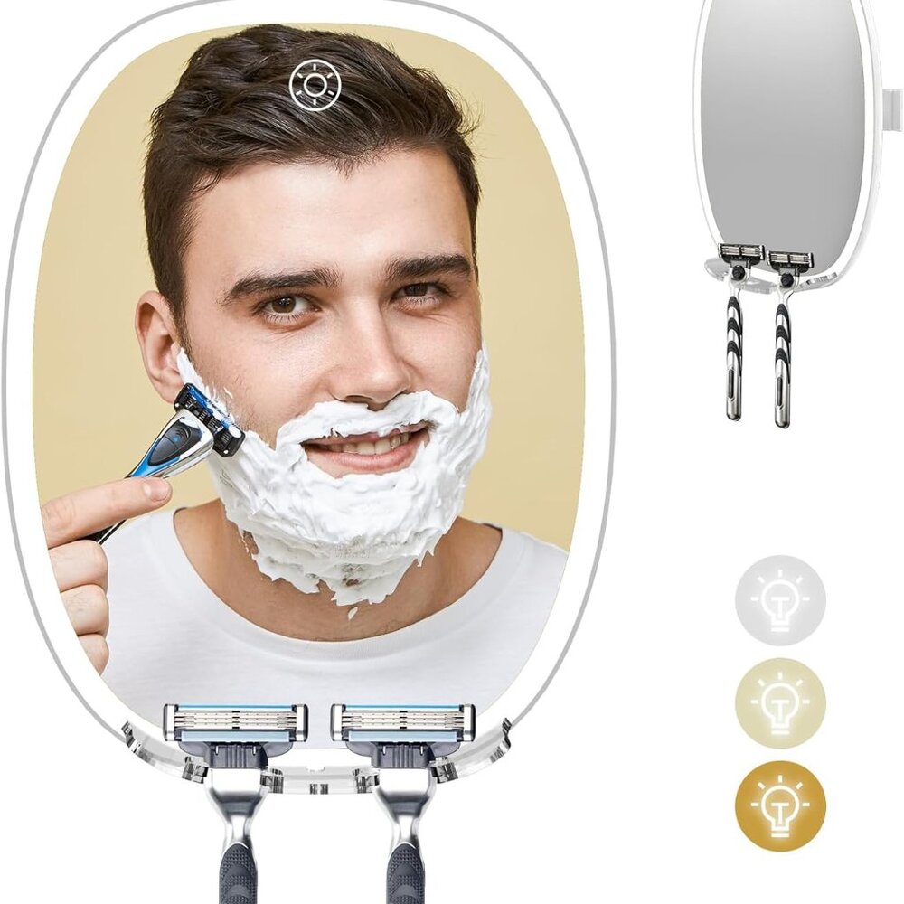 Shower Mirror Fogless for Shaving and Makeup, Upgraded Bathroom Mirror with R